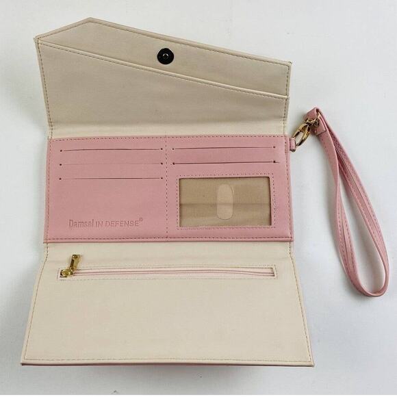 DAMSEL in DEFENSE PINK RFID Handbag Wallet Wristlet Clutch Pocket Book Protectio - Picture 3 of 11